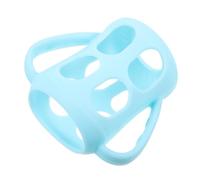 ASAKKURA Silicone Bottle Handle Sleeve with Easy Grip Double Handles Compatible with Nursing Bottles for Developing Independent Drinking Skills Blue