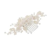 ASAKKURA Silver Floral Bridal Hair Comb Lightweight Wedding Hairpiece with Beaded Pearl Design for Brides Bridesmaids and Formal Events Elegant Side Hair Accessories
