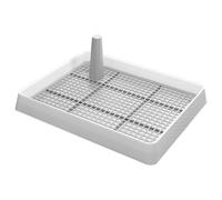 ASAKKURA Small Plastic Dog Indoor Potty Tray with Anti-splash Edge Non-slip Puppy Toilet Training Pan Small Size 383x309x65mm for Corgi