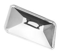 ASAKKURA Stainless Steel Dish Cover Protective Griddle Lids 19.65x13.76x1.38in Rectangular Silver Smooth Edges Fine Workmanship Practical Food Tray Cover for Home Kitchen