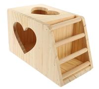 ASAKKURA Standing Rack for Rabbits Wooden Double Grid Feeder Beige Multifunctional Sharpens Claws Rest Pet Cage Food Holder