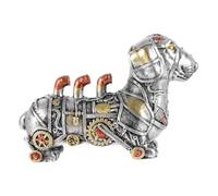 ASAKKURA Steampunk Sausage Dog Resin Desktop Ornament for Home Decoration Non Fading Resin Craft Figurine with Stable Flat Base Vintage Style Indoor Decorative Dog Statue