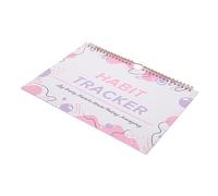 ASAKKURA Undated Habit Tracker Planner with Binding Portable Daily Calendar Journal for English Learning and Goal Tracking Minimalist Pink and White Design Wall Door Hanging Organizer