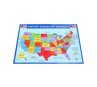 ASAKKURA US Map Wall Maps School Supply Educational Poster with Labeling of US States and Major Cities and Boosts Knowledge Retention for Students in Offices