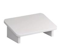 ASAKKURA Wooden Footrest Stool 30cm Warm White Non-Slip Footstool Under Desk for Office Home Use Small Bed Step Stool for Leg Support and Comfortable Sitting