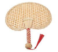 ASAKKURA Woven Wheat Straw Hand Fan Natural Summer Handheld Fan for Outdoor Beach Parties and Home Decoration