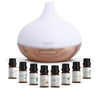 ASAKUKI 300ml Essential Oil Diffuser with 8*10ml Natural Essential Oils Set