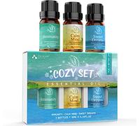ASAKUKI Essential Oils Set, Aromatherapy Diffuser Oils Blends, 100% Natural Fragrance for Calm Mind, Sweet Dreams, Immunity, The Little Box of Cozy Gift Set 3x10mL