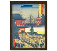 Artery8 Asakusa Fair Edo Province Utagawa Hiroshige Japanese Woodblock Artwork Framed Wall Art Print A4