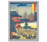 Asakusa Fair Edo Province Utagawa Hiroshige Japan Woodblock Artwork Framed Wall Art Print A4 Artery8 Light Grey One Size