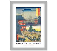 Asakusa Fair Edo Province Utagawa Hiroshige Japan Woodblock Classic Collection Artwork Framed Wall Art Print A4 Artery8 Light Grey One Size