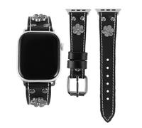 AsAlways Compatible for Apple Watch Bands 38/40/41/42/44/45/46/49 mm, Adjustable Genuine Leather Rugged Sport Smart Watch Straps for Women