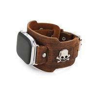 AsAlways Compatible for Apple Watch Bands 38/40/41/42/44/45/46mm, Adjustable Genuine Leather Gothic Steampunk Rugged Sport Smart Watch Straps