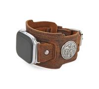 AsAlways Compatible for Apple Watch Bands 38/40/41/42/44/45/46mm, Adjustable Genuine Leather Gothic Steampunk Rugged Sport Smart Watch Straps