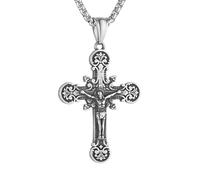 AsAlways Cross Necklace for Men Women Retro Religious Jesus Crucifix Cross Christian Pendant Necklace Jewelry Gift