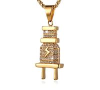 AsAlways Hip Hop Jewelry Iced Out Plug Chain Pendant 18k Gold Plated Necklace for Men