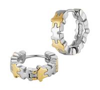 AsAlways Jigsaw Puzzle Earring for Women Stainless Steel Small Puzzle Piece Hoop Earring Jewelry Gift, Stainless Steel, No Gemstone