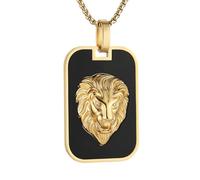 AsAlways Lion Necklace for Men Stainless Steel Hip Hop Heavy Large Lion Head Pendant Jewelry Gift, Stainless Steel, No Gemstone
