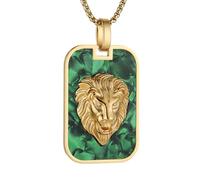 AsAlways Lion Necklace for Men Stainless Steel Hip Hop Heavy Large Lion Head Pendant Jewelry Gift, Stainless Steel, No Gemstone