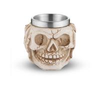AsAlways Stainless Steel Skull Beer Mug Gothic Beer Stein Novelty Drinking Cup for Wine Coffee Tea Halloween Renaissance Accessory Gift 68ML/2.3OZ