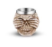 AsAlways Stainless Steel Skull Beer Mug Gothic Beer Stein Novelty Drinking Cup for Wine Coffee Tea Halloween Renaissance Accessory Gift 68ML/2.3OZ