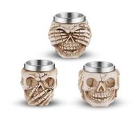 AsAlways Stainless Steel Skull Beer Mug Gothic Beer Stein Novelty Drinking Cup for Wine Coffee Tea Halloween Renaissance Accessory Gift 68ML/2.3OZ