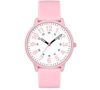 Asan Ge Women's Silicone Watch, Large Dial Fashionable Waterproof Wrist Watch, Easy to Read, Multiple Colors Available, Suitable for Casual Outdoor Activities Quartz Watch, Light Pink