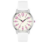 Asan Ge Women's Silicone Watch, Large Dial Fashionable Waterproof Wrist Watch, Easy to Read, Multiple Colors Available, Suitable for Casual Outdoor Activities Quartz Watch, White