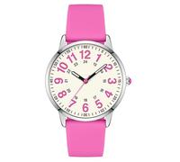 Asan Ge Women's Silicone Watch, Large Dial Fashionable Waterproof Wrist Watch, Easy to Read, Multiple Colors Available, Suitable for Casual Outdoor Activities Quartz Watch, Rose Pink