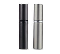 AsaNana Perfume Atomiser Refillable, Filling Technology without Funnel Empty Perfume Atomiser Spray Bottle for Travel Handbag on the Go - 5 ml (CLA-2P_Black & Grey)