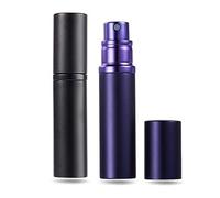 AsaNana Perfume Atomiser, Refillable & Travel Size Perfume Bottle, Leaking Proof,Bottom Pump without Funnel, Luxurious Small women and men, 5ml (CLa-2P(Black&MatBlue))