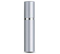 AsaNana Refillable Perfume Atomiser, Filling Technology without Funnel, Empty Perfume Atomiser, Spray Bottle for Travelling, Handbag, On The Go, 9 ml (Silver)
