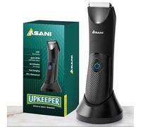 Asani Upkeeper Men's Body Hair Trimmer - Rechargeable Grooming Tool with Ceramic Blade, LED Light, Waterproof Design, Electric Shaver for Wet/Dry Use, Ideal for Chest, Back, Groin Hair Care