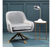 asansol velvet lounge chair with gold legs in grey