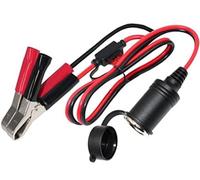 AsanWise cigarette lighter extension cable 12V/24V car battery clip cable 0.6m socket adapter socket with fuse protection 16 AWG 15A