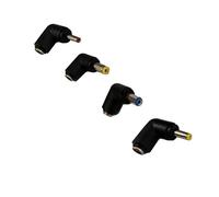 AsanWise Right-Angled DC Socket Universal Power Barrel Connector Adapter, DC Plug Set 5.5mm x 2.1mm Socket to 5.5mm x 2.5mm, 4.0mm x 1.7mm, 3.5mm x 1.35mm, 5.5mm x 2.1mm Plug
