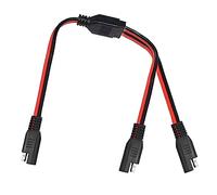 AsanWise SAE Y splitter 1 to 2 SAE extension cable SAE extension cable solar cell photovoltaic cable male to female extension cable ball SAE one point two 18AWG 30cm