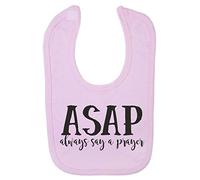 ASAP Always say a Prayer Religious Faith Quote [FHSVG] Cotton Baby bib - Pastel Pink