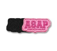 Asap Always Stop and Pray Morale Patch 3 Inches Funny Christian Religious Faith Girly Embroidery Fabric Applique Hook and Loop Patches for Trucker Hats Clothes Backpack DIY Accessories Christmas Gifts