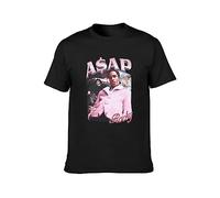 ASAP Rocky Portrait Unisex T-Shirt Printed Tee Graphic Top Men Black Shirt M