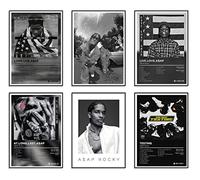 ASAP Rocky Poster Album Cover Limited Edition Posters ，Rapper Music Posters Room Aesthetic Canvas Wall Art Prints for Teens, Boys, Girls Room Decor Set of 6 for (8x12inch, Unframed)