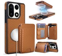 ASAPDOS Magnetic Detachable Wallet Case for Oneplus 15 with Kickstand,2-in-1 MagSafe Compatible RFID Blocking Card Holder,Slim PU Leather Cover Carbon Coffee