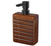 Asashizen Modern Soap Dispenser Dark Brown Wood Bottle with Black Pump Stylish Eco-Conscious Lotion Dispenser Bathroom and Kitchen Accessory Sleek Design for Convenient Use and Refilling