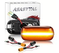 Asasytal 2Pcs LED Side Indicator Compatible with Audi A3 S3 8P A4 RS4/S4 RS4 B8 A6 S6 RS6 C5/C7 B7 8E0949127 etc., Dynamic Amber Turn Signal Light, SMD Side Repeater Smoked Lens with Canbus