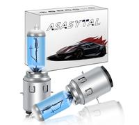 Asasytal Ba20d S2 12V 35/35W Halogen Headlight Bulbs, Hi/Lo Beam DRL Halogen Fog Light OEM Replacement, 5500K WarmWhite Brightness for Auto Car Motorcycle Motorbike Scooter, 2 Pieces
