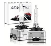 Asasytal D1S Xenon Headlights, 35W 6000K HID Conversion, Diamond White Super Bright, IP68 Waterproof Bi-Xenon Headlights Compatible with 66144 66140 85140 85415 66140XNL,Socket Type: PK32D-2, 1 Pair