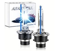 Asasytal D2R Xenon Bulbs 35W 8000K Cool Bluish White Super Bright Light HID lamps Retrofit Kit, Bi HID Conversion Kit for Original Xenon Bulbs Upgrade, Durable Stainless Steel Base, Set of 2