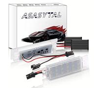 Asasytal LED License Plate Light, SMD LED Auto Tail Lights Bulbs 6000K Xenon White Lamp Compatible with Fiat Bravo/Grande/Punto/Evo/Doblo/Marea/O-pel Astra H J/Corsa C D/Insignia Meriva, 2 Pcs