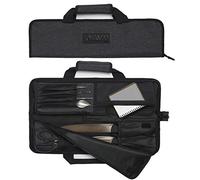 Asaya Chef Knife Roll Bag - 12 Pockets for Knives and Kitchen Utensils - Lightweight, Durable, and Stain Resistant Nylon - Perfect for The Traveling Chef - Knives not Included