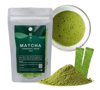 Asayu Japan 10x2g Ceremonial Grade Matcha Powder Packet To Go, FIrst Flush, Stone-Ground Fineness, Shizuoka Source, Made in Japan, Single Serve Sachet, Matcha Powder Sticks
